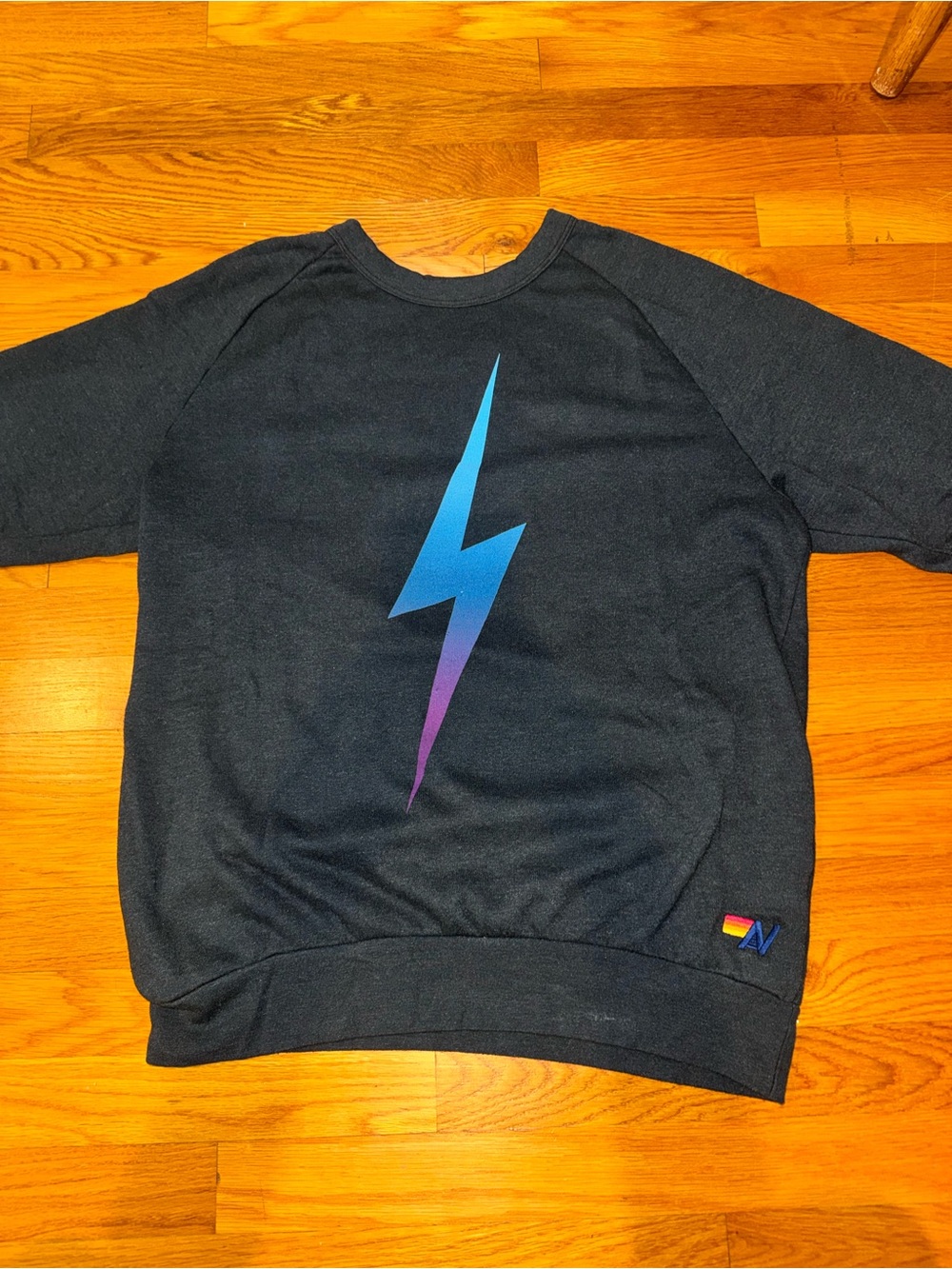 Aviator Nation Crewneck Sweatshirt with Gradient Lightning Bolt